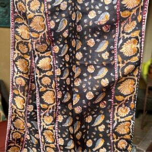 SILK SCARF Indian Block Print, Skinny Scarf, Beautiful